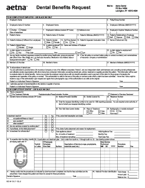 Dental Benefits Claim Form