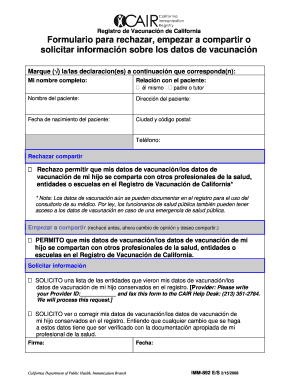 Registro de Vacunación de California