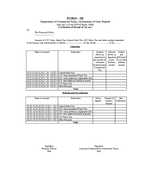 Uttar Pradesh Tax Receipt Verification Form