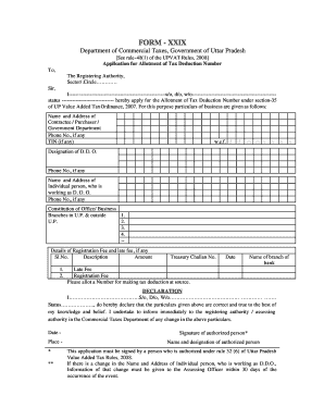 Application for Allotment of Tax Deduction Number