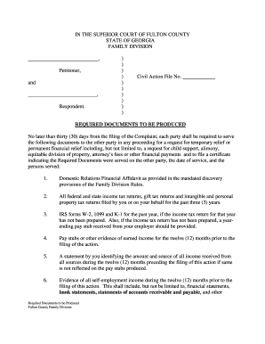 Required Documents to be Produced