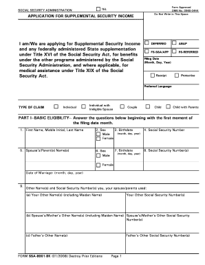 Application for Supplemental Security Income