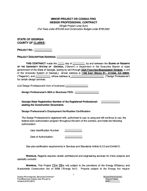 Georgia Design Professional Contract