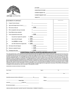Subcontractor Payment Request and Waiver Form