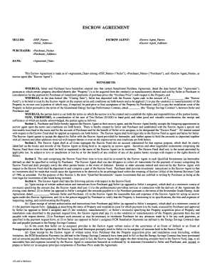 Escrow Agreement for Property Purchase