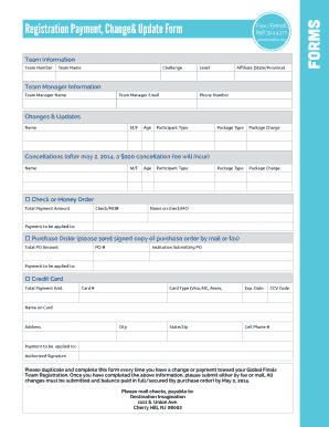 Destination Imagination Registration Payment Form