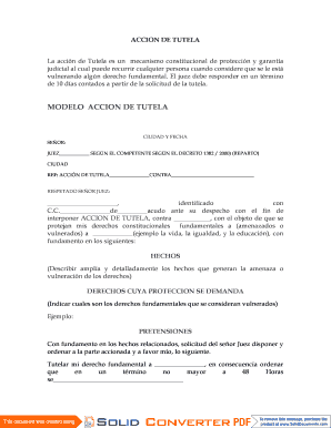 Modelo de Acción de Tutela
