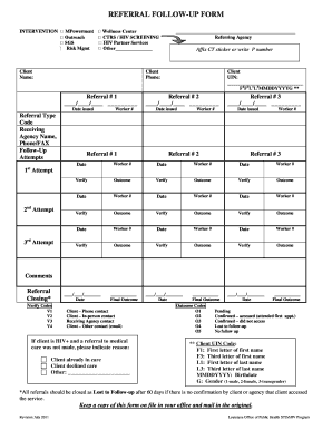 Referral Follow-Up Form