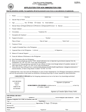 Philippine Visa Application Form