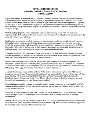 Minnesota PSEO Enrollment Contract
