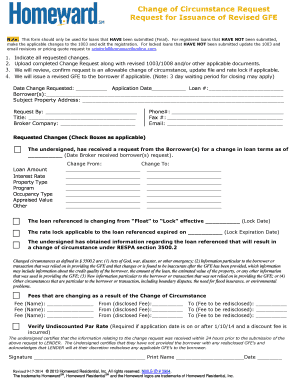 Change of Circumstance Request Form