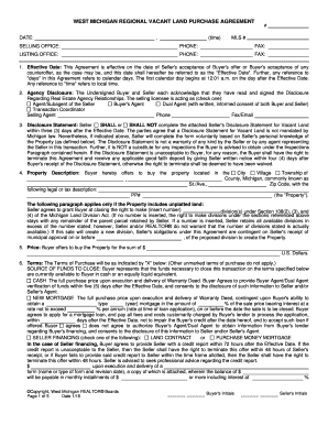 West Michigan Regional Vacant Land Purchase Agreement