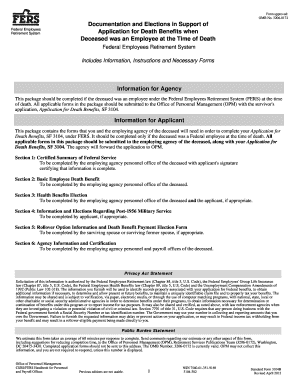 Federal Employees Retirement System Death Benefits Application
