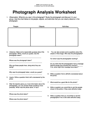 Photograph Analysis Worksheet