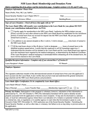 NIH Leave Bank Membership and Donation Form