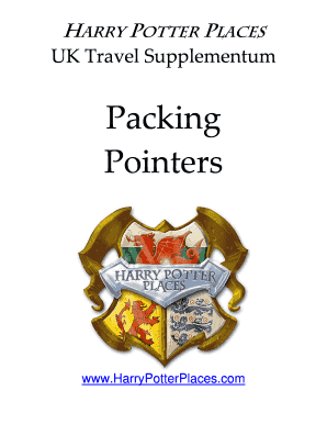 Potterite Packing Pointers Harry Potter Places UK Travel Supplementum