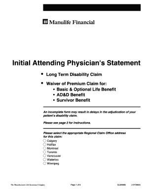 Initial Attending Physician's Statement
