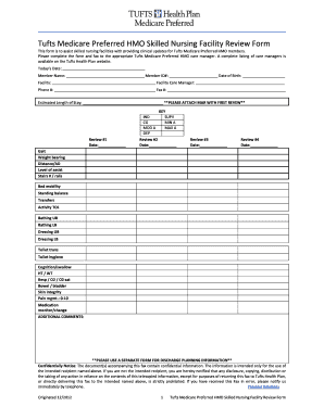 Tufts Medicare Preferred HMO Skilled Nursing Facility Review Form
