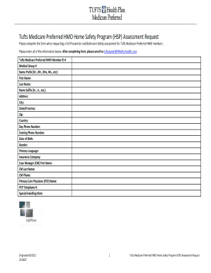 Tufts Medicare Preferred HMO Home Safety Assessment Request