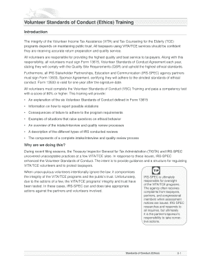 Volunteer Standards of Conduct Agreement