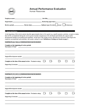 Annual Performance Evaluation Form