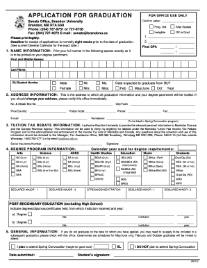 Brandon University Graduation Application