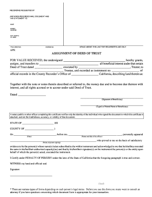 Assignment of Deed of Trust