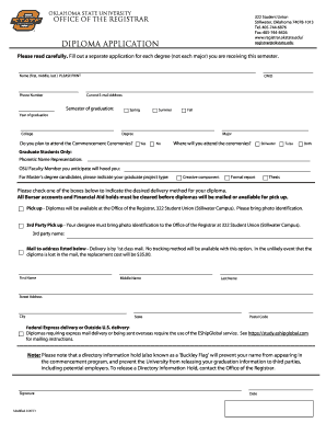 Oklahoma State University Diploma Application