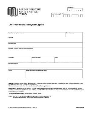 Lehrveranstaltungszeugnis