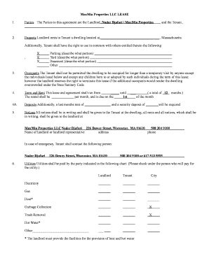Massachusetts Residential Lease Agreement