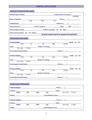 Rental Application Form