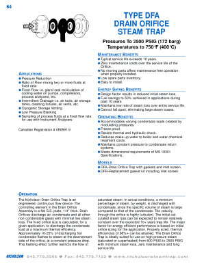 Drain Orifice Steam Trap Specification
