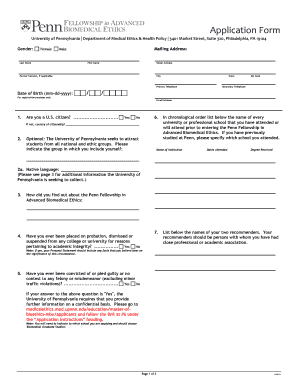 Application bFormb - Department of Medical Ethics amp Health Policy