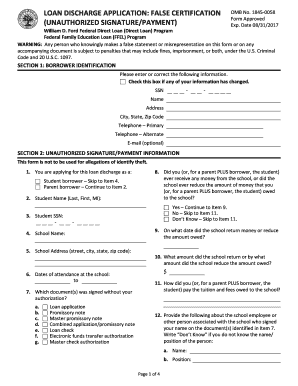 Loan Discharge Application False Certification
