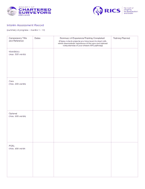 Interim Assessment Record