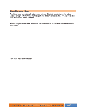 Volcano Eruption Prediction Field Notes