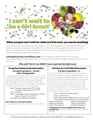 Girl Scout Member Registration Form