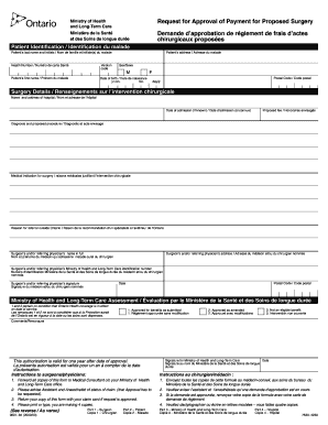 Ontario Surgery Approval Request Form