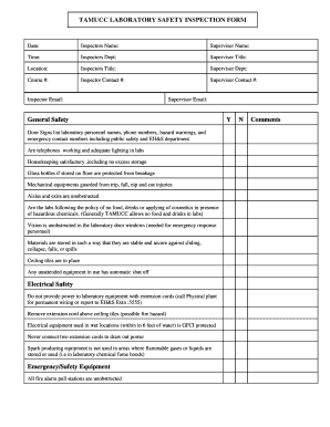 Fillable Online safety tamucc Laboratory Safety Inspection Form ...