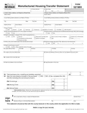 Manufactured Housing Transfer Statement