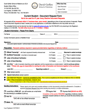 UCLA Medical Student Document Request Form
