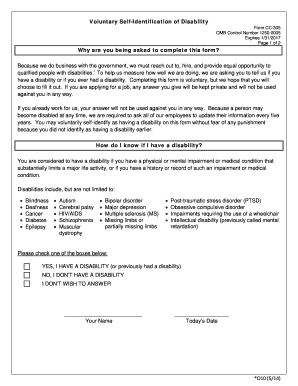 Voluntary SelfIdentification of Disability