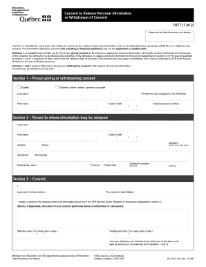Consent to Release Personal Information Form