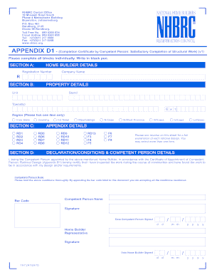 NHBRC Completion Certificate