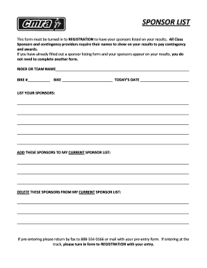 Sponsor Listing Form