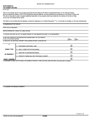 Connecticut Supplemental Tax-Exempt Return