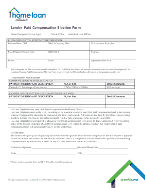 Lender-Paid Compensation Election Form