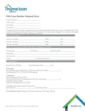FHA Case Number Request Form