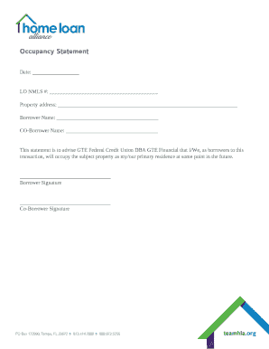 Occupancy Statement