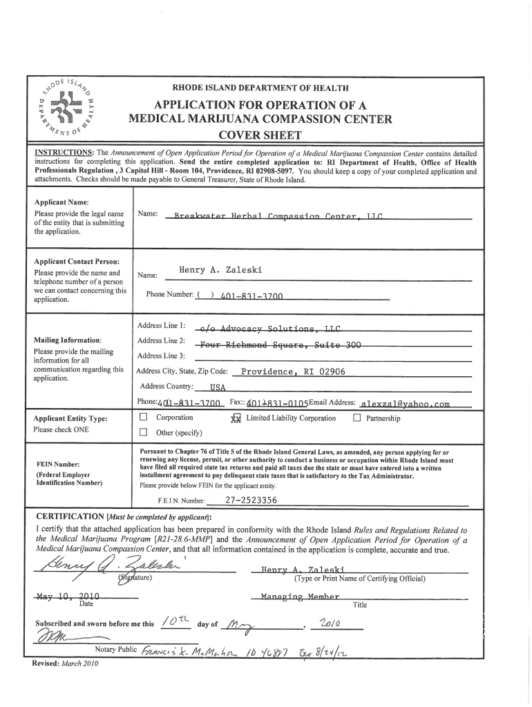 Breakwater Herbal Compassion Center LLC - Tanner Bridger bb Preview on Page 1